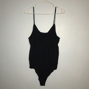 Black chiffon cami bodysuit